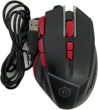 CyberPowerPC Gaming Optical Mouse Wired Black Red 4000 DPI Plug Play picture