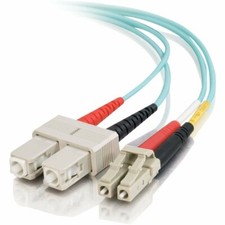 20 PACK LOT 2m LC-SC Duplex 50/125 OM4 100GB Fiber Patch Cable OFNR Aqua 6FT picture