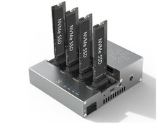 M.2 NVMe SSD Cloner Duplicator with Cooling Fan, 4-Bay M.2 Cloner NVMe Enclosure picture