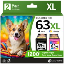 EaseFusion 63XL Ink Cartridges Black and Color Replacement for HP Ink 63 picture