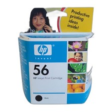 Genuine HP 56 Black Ink Cartridge C6656AN OEM Vintage New Old Stock 2005 T9 picture