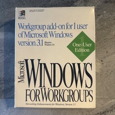 Microsoft Windows For Workgroups Windows Version 3.1 Enhancements Factory Sealed picture