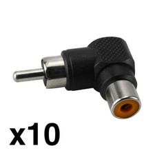 Construct Pro RCA Female to RCA Male Right-Angle Adaptors (10 Pack) picture