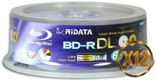 300-Pak Ridata 6X 50GB White Inkjet Hub Printable Dual Layer BD-Rs (12 x 25-Pak) picture