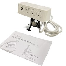 BYRNE BURELE 3-POWER OUTLET & 2-USB CHARGING PORT EDGE MOUNT CLAMP picture