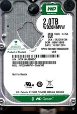 WD20NMVW-59AV3S2 S/N: WXA1A DCM: HBMTJBBB WESTERN DIGITAL 2TB THAILAND DEC 2014 picture