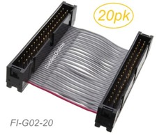 20x 2-inch 40-Pin (2x20) Male to Male 2.54mm-Pitch 40-wire IDC Flat Ribbon Cable picture
