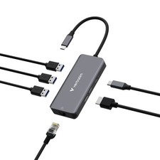 Verbatim USB-C Essentials Multiport Hub 6 Port HDMI 4K RJ45 Gigabit SD TF 32157 picture
