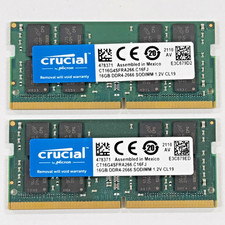 Crucial 32GB (2x16GB) DDR4 2666MHz SODIMM RAM CT16G4SFRA266 picture