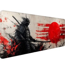 Japanese Samurai Desk Mat Anime Graffiti Large Gaming Mouse Mat with Stitched... picture