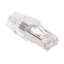 5 Pack of RJ45 CAT8 Shielded Plug 50Micron 3prong with Clear Boot (20pack) picture