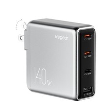 wegear 140W USB-C Charger for Laptop, Slim 4-Port PD 3.1 GaN Block-Silver picture