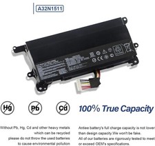New 67wh Battery For Asus Rog A32n1511 A32lm9h G752 G752v G752vt Rog Gfx72 USPS picture