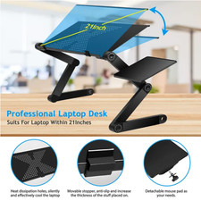 360° Rotating Metal Laptop Stand Riser Foldable Computer Notebook Holder Desk picture