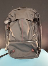 Black Nylon Laptop Backpack w/ Red Stitching, Padded Adjustable Straps, Zipper picture