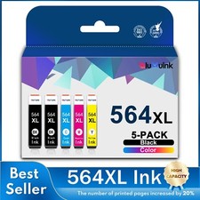 564 XL 564XL Ink Combo 5Pack Replacement For HP 564 Cartridge With New Chip picture