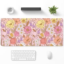 Niniubye Desk Mat 32x12 Boho Pink Tulip picture