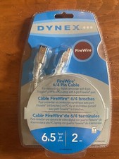 Dynex FireWire 6-Pin to 4-Pin Cable - 6.5ft (2M) DX-FW64CAM New Sealed picture