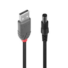 LINDY 1.5m USB to 2.5mm Inner / 5.5mm Outer DC Adapter Cable, 70267 1.5 Meters picture