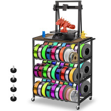 3D Printer Stand Table for 48 Filament Storage Rack, Brown picture
