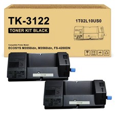 2-Pack TK-3122 TK3122 Black Toner Cartridges Compatible with 1T02L10US0 picture