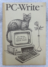 Rare Vintage 1987 Quicksoft PC-Write Version 2.71 Computer Software Quick Guide picture