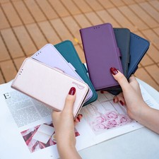 Luxury Leather Wallet Flip Cover Case For S24 Ultra S23 FE S22 S21 S20 S10 S9 picture