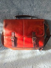 Wilsons Leather Messenger Bag Laptop Briefcase Cognac Brown Satchel NWOT picture