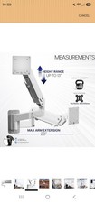 VIVO White Single Pneumatic Monitor Wall Mount, Fits Ultrawides up to 49