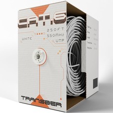 CAT6 250ft Ethernet Cable Solid Up to 10Gbps 550Mhz 23AWG 4x2 Pair Bulk Cable picture