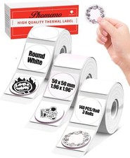3 Roll Phomemo Thermal Sticker Label Self-Adhesive Round Direct Thermal Labels picture