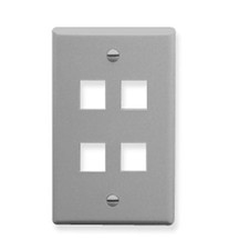 ICC ICC-IC107F04GY FACEPLATE- FLAT- 1-GANG- 4-PORT- GRAY picture