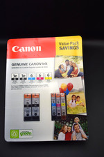 Genuine Canon Pixma BCI-3e Black & BCI-6C CM 6Y Ink Tanks Value Pack NEW picture