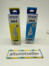 New Sealed Genuine Epson 664 YELLOW and CYAN Color Exp 03/2021 picture