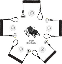 Keyed Alike 5Pack Security Hardware Cable Lock Kit,Retractable Cable Lock Portab picture
