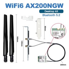 WiFi 6 Intel AX200NGW M.2 NGFF Desktop Kit BT5.2 Dual‑Band 2974Mbps Network Card picture
