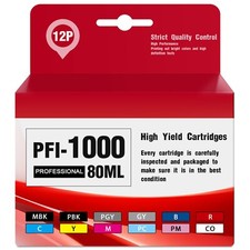12-PK PFI-1000 Ink Cartridge 80ml Compatible for Canon IMAGEPROGRAF PRO-1000 picture