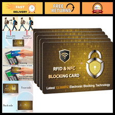 5 Pack RFID Blocking Card Sleeves for Credit Debit ID Cards - Gold Protection picture