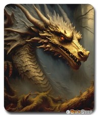 Mystical Woodland DRAGON - Mousepad / PC Mouse pad - Fantasy Art Dungeons GIFT picture