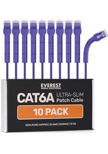 Everest Ultra Slim Cat6a Ethernet Patch Cables 6ft (10-Pack) Blue - 10GB Cat ... picture
