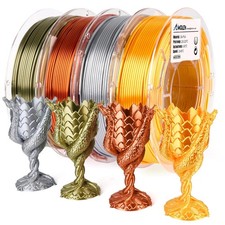 PLA 3D Printer Filament Bundle 1.75mm Gold Silver Bronze Red Copper 200gX4Spools picture