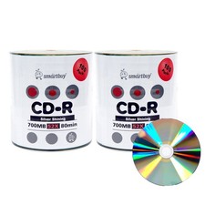 200 PCS Smart Buy Shiny Silver Metalized Hub CDR 700MB 52X Blank Discs picture