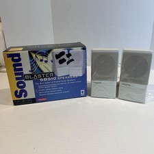 New Vintage 90s Computer Speakers Creative Labs Sound Blaster SBS10 NOS 1997 picture