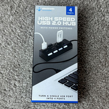 Electronic Necessities USB 2.0 4-Port Hub w/ Power Switches, LED, Black picture