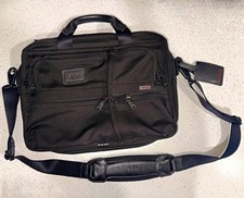 Tumi Black Ballistic Nylon Messenger Laptop Bag 17in Padded 17.5x12.75 picture