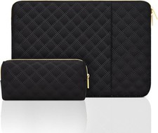 15.6 Inch Laptop Sleeve Case with Pocket for 15-16 inch MacBook, Waterproof Blac picture