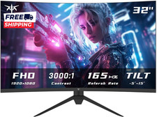 32 Inch Curved Gaming Monitor  FHD 1080P 165Hz PC Monitor  1500R  122% Srgb with picture