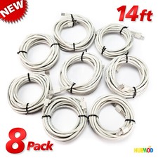 LOT OF 8 GE 14ft CAT 5e CAT5 Ethernet Network LAN Patch Cable Cord RJ45 24AWG picture