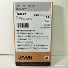 Exp. 08/2027 Epson T6039 Light Light Black Ink Cartridge 220ml C13T603900 picture