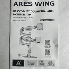 Ares Wing GDT1004UCP-2 Black Heavy Duty Dual Monitor Arm Fits 17-49